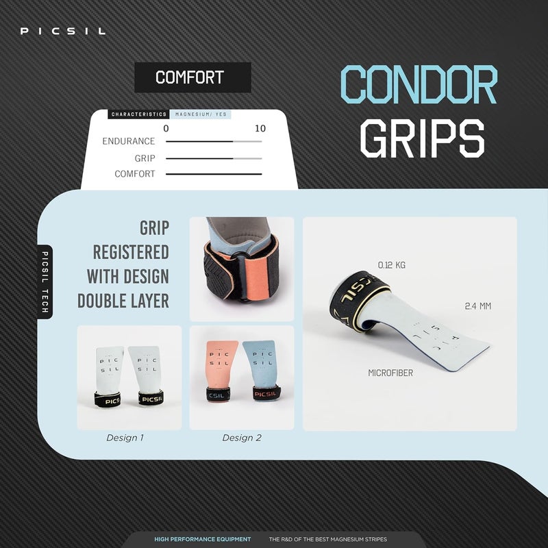 PICSIL - Condor Grips | Premium Hand Protection | Ideal for Cross Training, Gym & Calisthenics | Magnesium Enhanced Grip | Designed for Athletes of All Levels - Image 4
